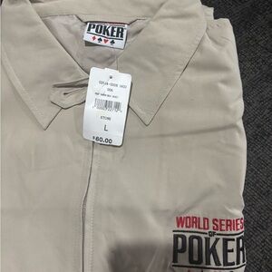NWT lightweight World Series of Poker Beige spring Jacket size Medium